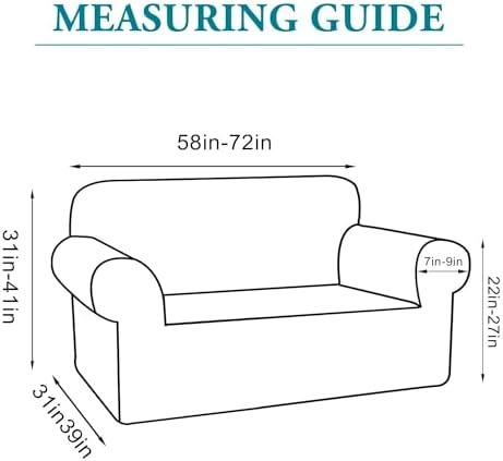 Flamingo P High Stretch Sofa Slipcover Non Slip Loveseat Covers for 2 Cushion Couch Washable Pet Furniture Protector Covers with Elastic Bottom, Thick Jacquard Fabric (Medium, Black)