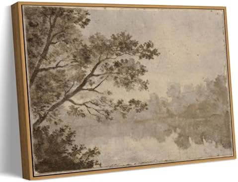 LJTYTHJA Vintage Landscape Wall Art Framed 16x24, Rustic Cabin Decor