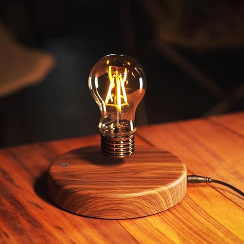 Levitating Bulb Lamp Magnetic Floating LED Light Desk Lamp Night Light Automatic Rotating Light for Unique Gifts Room Home Office Decoration