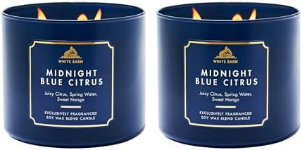Bath & Body Works 3-Wick Candle, Midnight Blue Citrus, 2 Pack