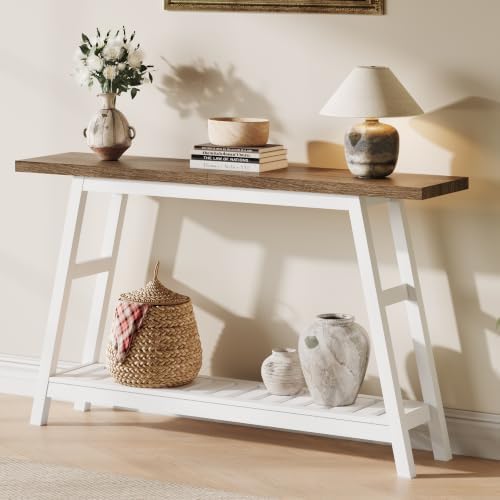 ChooChoo 53.9 Inch Long Console Tables for Entryway, Hallway Table, 2-Tier