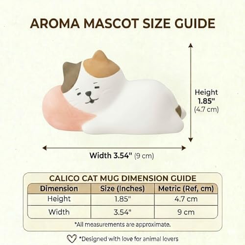 Passive Stone Diffuser, Cute Animal Series Aromatherapy Oil Diffuser for Tabletop Decor (1, Napping Cat)