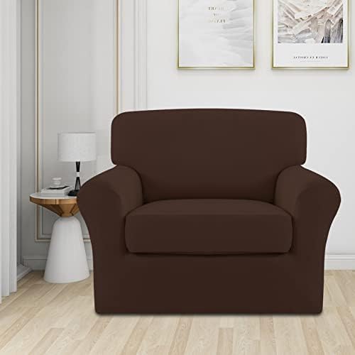 Easy-Going 2 Pieces Stretch Sofa Slipcover for Armchair Washable