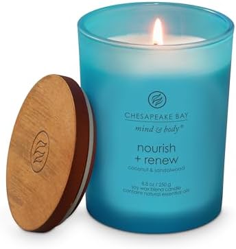 Chesapeake Bay Candle Mind & Body Medium Jar Candle Nourish + Renew (Coconut & Sandalwood) (Pack of 4)