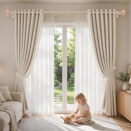 USFOOK Rose Gold Curtain Holdbacks, Decorative Drapery Tiebacks, 1 Pair