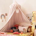 Kertnic Decor Princess Canopy for Girls Bed, Soft Smooth Playing Tent Canopy Room Decoration Castle, Dreamy Mosquito Net Bedding, Reading Nook Canopies in Home (Pink-Ruffle)