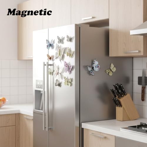 OPSEAM 3D Butterfly Wall Decor Butterfly Decorations Stickers with Magnets
