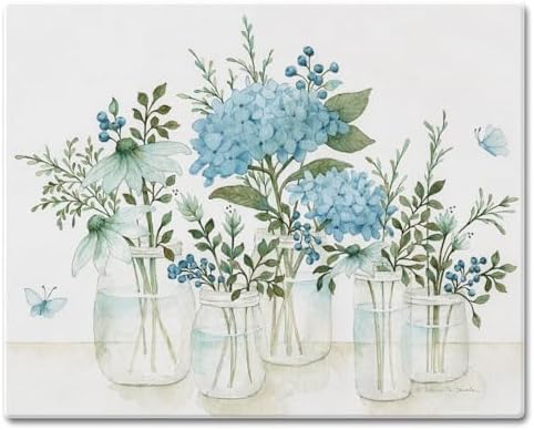 CounterArt Mason Jar Florals Tempered Glass Cutting Board 15" x 12"