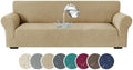 MAXIJIN Waterproof Oversized Couch Covers (91"-110"), Stretch Extra Large Sofa Cover Slipcovers with Non Slip Elastic Bottom, Pet Friendly Furniture Protector Washable (X-Large, Khaki)