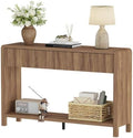 FATORRI Console Sofa Table for Entryway, 47.2 Inch Wood Foyer Tables for Living Room, Farmhouse Couch Table behinde Sofa with 2 Drawers for Hallway Storage, Walnut