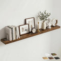 72 Inch Floating Shelves for Wall, 8"D Wood Storage Shelves, Brown Finish