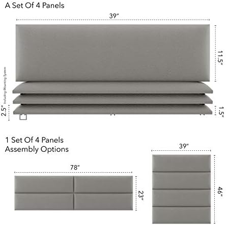 Vänt Wall Mounted Headboard Panels, King/Twin, Zigrino Mineral