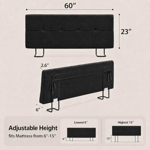 Queen Headboard with Adjustable Height