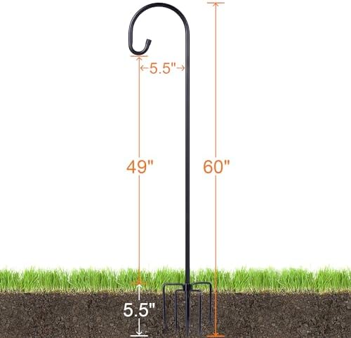 Ottsuls Shepherd-Hooks Adjustable for Bird-Feeder Lantern Plant-Hook Garden-Stake - Plant Stand Hanger for Outdoor Flower Basket, Bird Feeder Hanger Weddings Décor