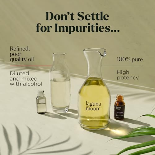 Lagunamoon Essential Oils Aromatherapy Set - 6 Oils for Diffusers, Home Care, Candle Making Scents, Fragrance, Humidifiers, Gifts - Peppermint, Tea Tree, Lavender, Eucalyptus, Orange (10mL)