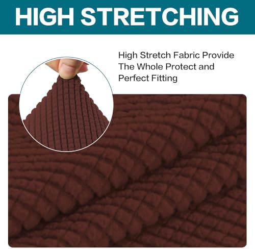 Turquoize 2 Piece Chair Covers Armchair Slipcovers for Living Room Small Armchair Chair Cover with Arms Washable Furniture Cover for Chairs Feature Thick Jacquard Fabric (Small Armchair, Burnt Brick)