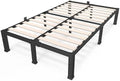 14 Inch Queen Size Bed Frame with Wood Slats & 4 Mattress Baffles