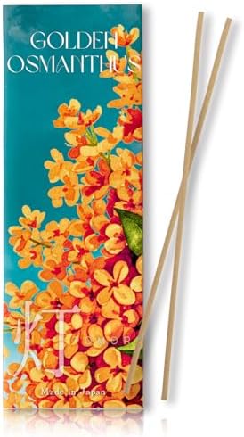 Golden Osmanthus Luxury Japanese Incense Sticks 60sticks Vanilla Musk Coreless Low Smoke Natural Charcoal Free Non Toxic Aromatherapy Meditation Calming Stress Relief Relaxation Yoga TOMORI
