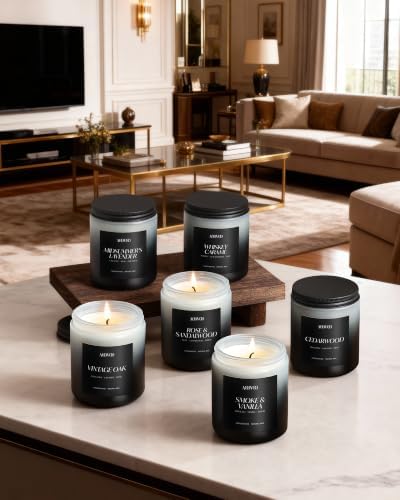 AOOVOO Scented Candles Set - 6 Pack Men Candles for Home Scented