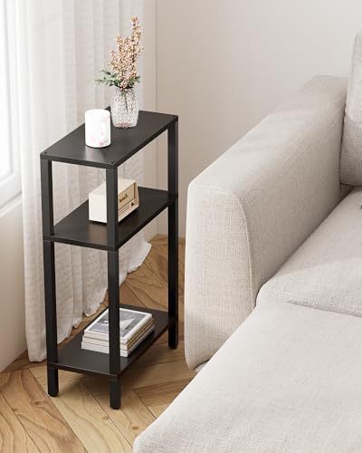 TUTOTAK Narrow Side Table, 3-Tier Small End Table for Couch