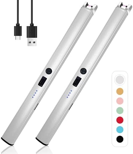 2 PCS Candle Lighter,Windproof Flameless Rechargeable Electric Lighter