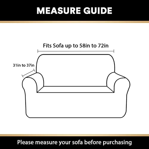 PrinceDeco Stretch Sofa Slipcover 1 Piece Sofa Cover for 2 Cushion Couch Furniture Protector/Cover Couch with Elastic Bottom Soft and Durable Sofa Cover Pet Protector (Loveseat, Burnt Brick)