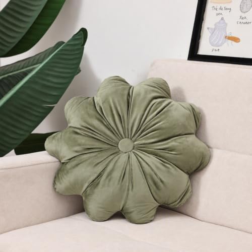 Flower Shaped Decorative Throw Pillow, 15.7" Round Flower Cushion -Purple