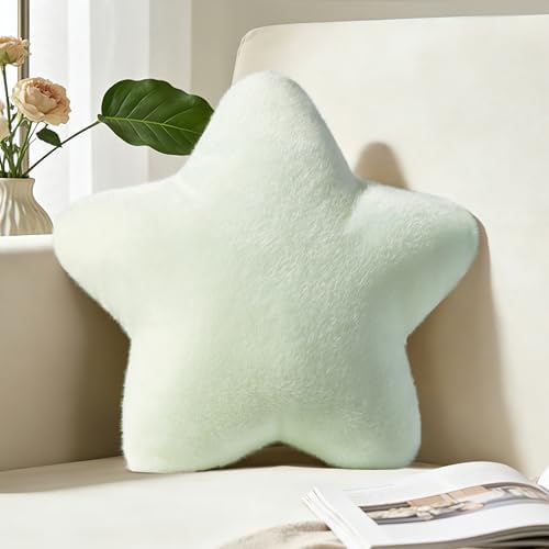 Light Green Star Pillow Large 19" Decorative Throw Pillows Floor Cushions