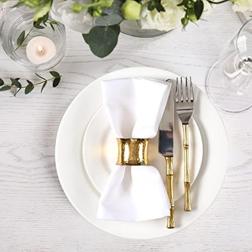 Ramanta Home Set of 12 Cloth Napkins 20x20 Inches, White