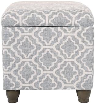 Spatial Order 22" Medium Rectangular Storage Ottoman - Gray Geometric