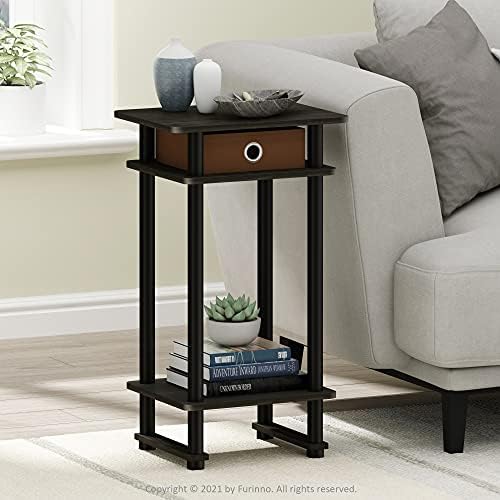 Furinno Turn-N-Tube End Table, 2-Pack, Espresso