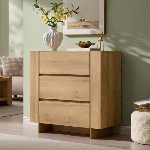 OKD 32” Large Modern 3 Drawer Dresser for Bedroom