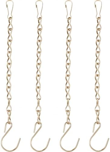Outus 4 Pack Hanging Chain for Bird Feeders, 9.5 Inch, Gold