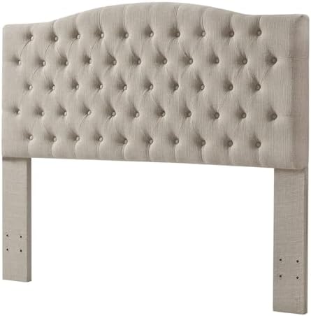 24KF Upholstered Tufted Button Linen Fabric Headboard,Comfortable Fashional Headboard Queen/Full Size,Linen