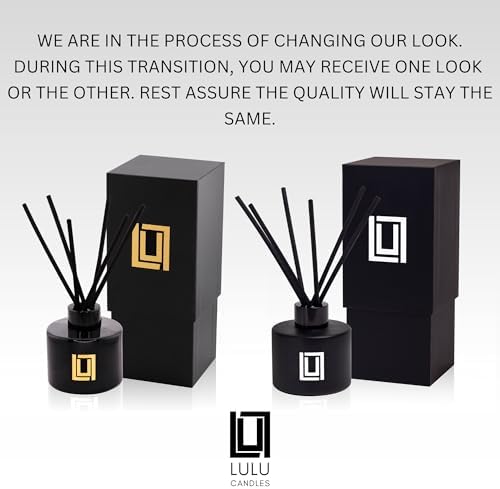 Lulu Candles | Reed Diffuser Set | Amber, Rose & Sheer Musk | 6 Reed Sticks | Scent Diffuser for Bedroom Bathroom Living Room & Office (4.2 FL Oz.)