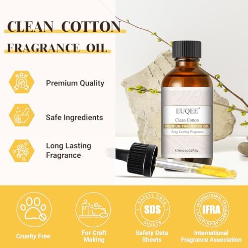 EUQEE Clean Cotton Fragrance Oil 2.02 Fl oz/ 60ml