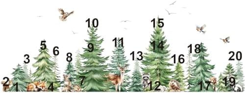 decalmile Pine Tree Animals Woodland Forest Tree Wall Decals Stickers (XL)