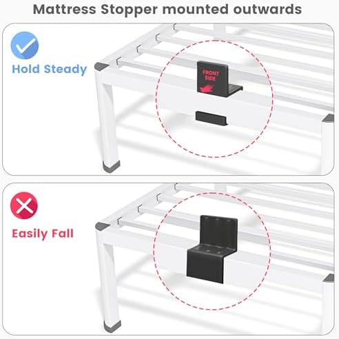 10 Inch King Size Metal Platform Bed Frame with Round Corners Leg
