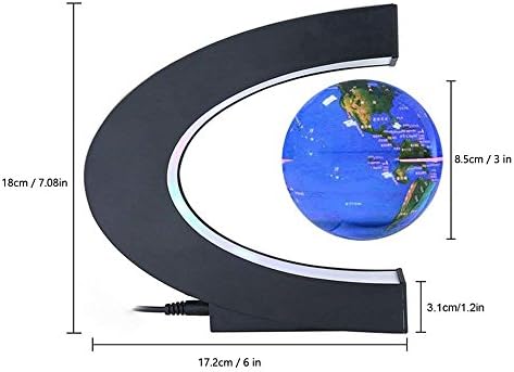 Office Desk Lamp Multi-Color Changing Floating Levitating Light Decoration FUZADEL Magnetic Levitation Floating World Map Electric Night light for Home/Office Desk Magnet Desktop
