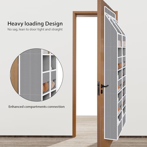 Univivi Upgraded Over the Door Organizer for Baby Nursery, Grey, 6-Shelf