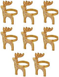 COTTON CRAFT Christmas Napkin Rings - 8 Pack Metal Reindeer Napkin Ring