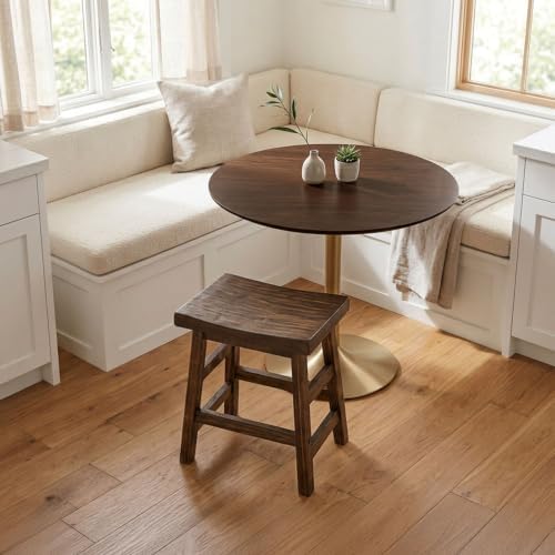 Alaterre Furniture Pomona Solid Wood Bar Stool, Rustic Brown, 20”