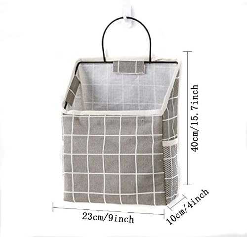 Fantasyon Wall Hanging Storage Bag, Waterproof Over The Door Closet Organizer Hanging Pocket Organizer for Bedroom, Bathroom, Linen Cotton (Gray)