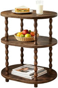 Narrow Side Table, 3-Tier End Table with Storage for Small Spaces