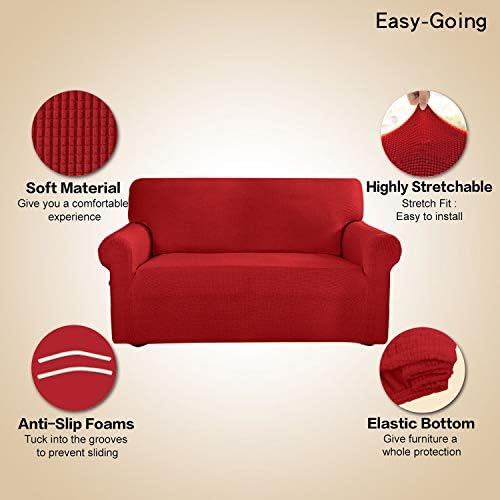 Easy-Going Stretch Oversized Sofa Couch Slipcover Washable Christmas Red