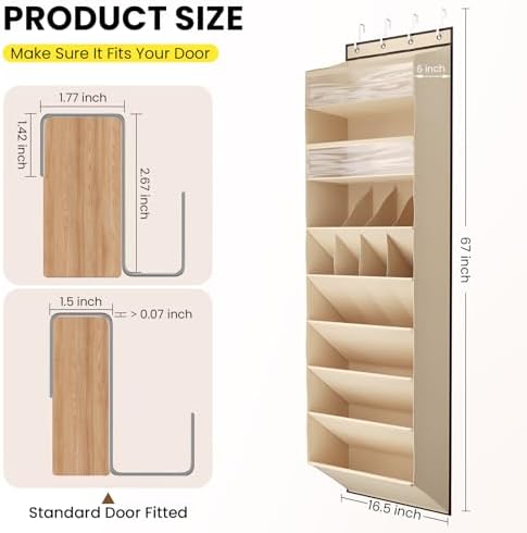 Mefirt XL Clear Over the Door Shoe Organizer for Closet Fit 25 Pairs