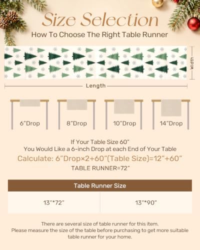 Miss Adola Embroidered Canvas 13"x90" Christmas Table Runner, Merry Forest