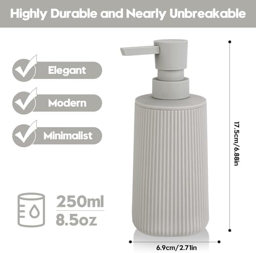 YAUKPH Small Soap Dispenser for Bathroom and Kitchen Matte Beige
