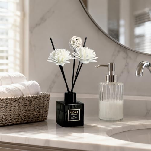 Reed Diffuser Set of 3,Lavender Scented Oil Diffuser with 15 Sticks,(50ml) x 3 Home Fragrance Reed Diffuser for Home Living Room Bedroom Bathroom Air Freshener