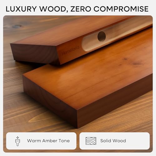 Homeforia 42 Inch Floating Shelves, High-End Solid Pine Wood, Set of 2